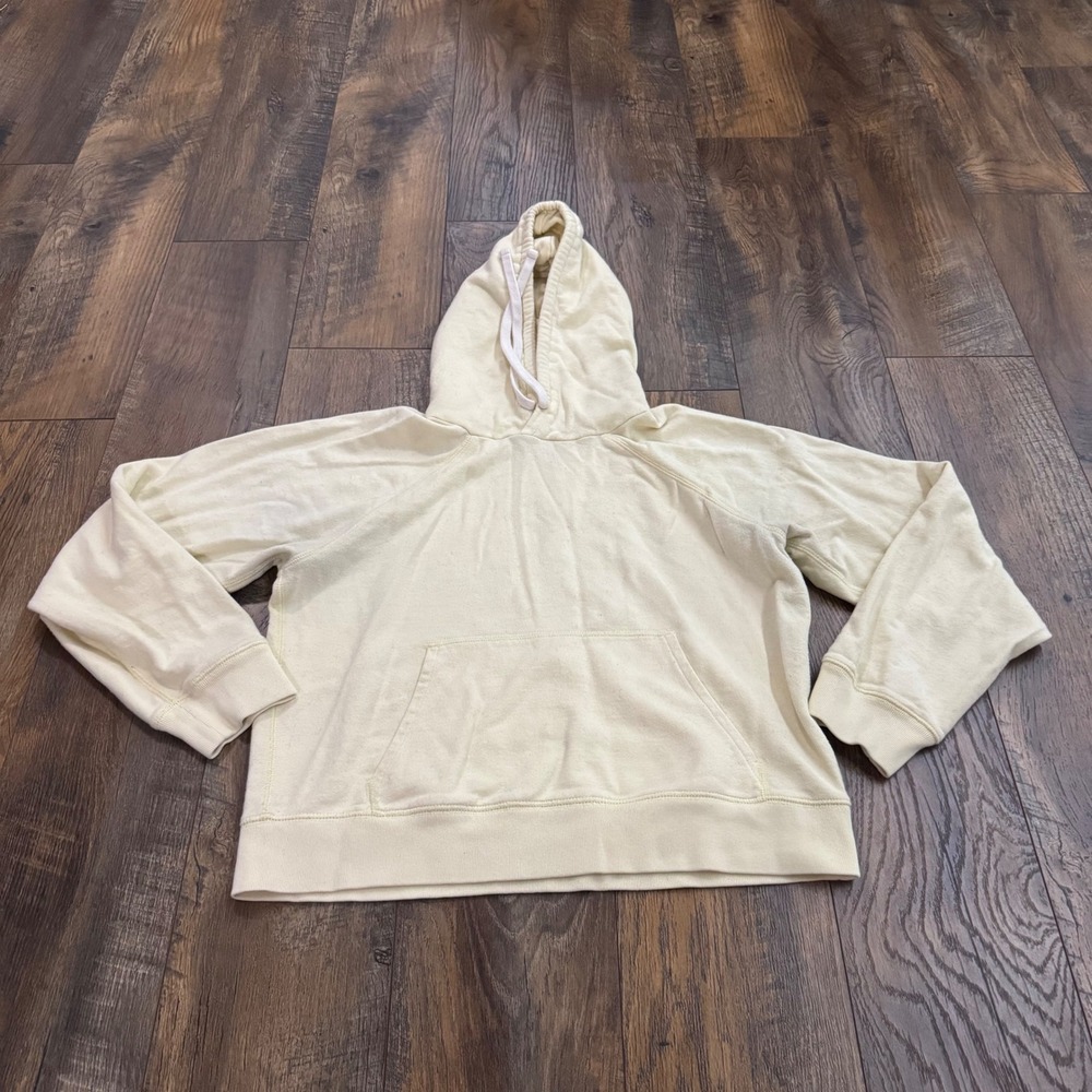 Everlane 100% Cotton Pale Yellow‎ Hoodie Sweatshirt Womens M Pullover Athleisure